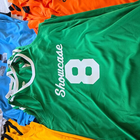 Lot of 11 EUC Athletic Knit KELLY GREEN women basketball pinnies jerseys tanks - Picture 1 of 3